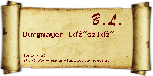 Burgmayer László névjegykártya